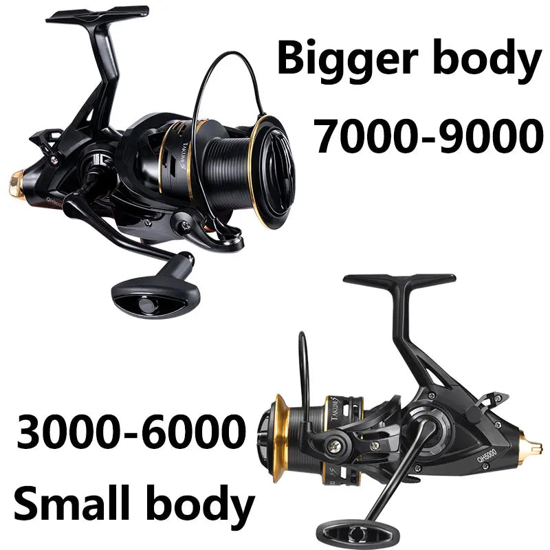 LINNHUE Carp Fishing Reel Spinning Reel QH3000-9000 Strong Double Drag 20kg Carretilha Pesca Sea Reel Fishing Free Spare Spool