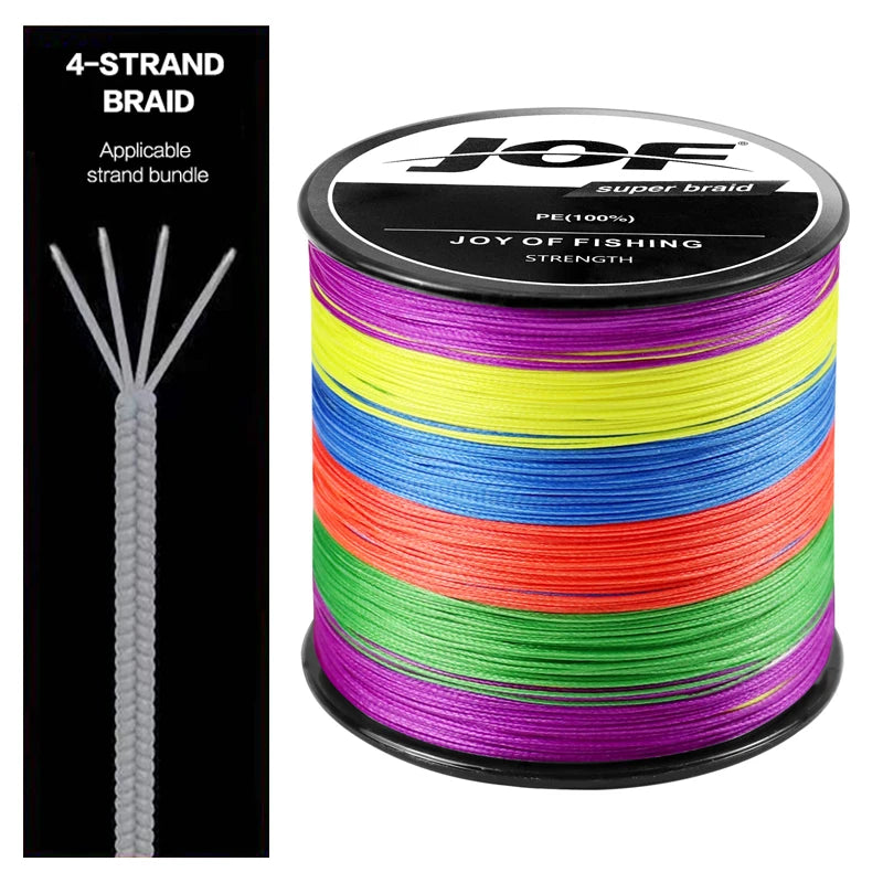 JOF 4 Strands Braided Fishing Line 300M Multifilament Carp Fishing Multifunction PE Fishing Line for 10-82LB Pesca