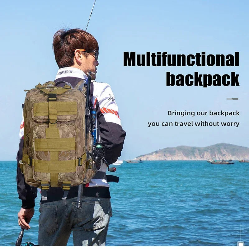 Fishing Tactical Backpack Outdoo Travel Fishing Camouflage Bag  Climbing Hunting Backpack Fishing Hiking Nylon 3P Pack Backpack