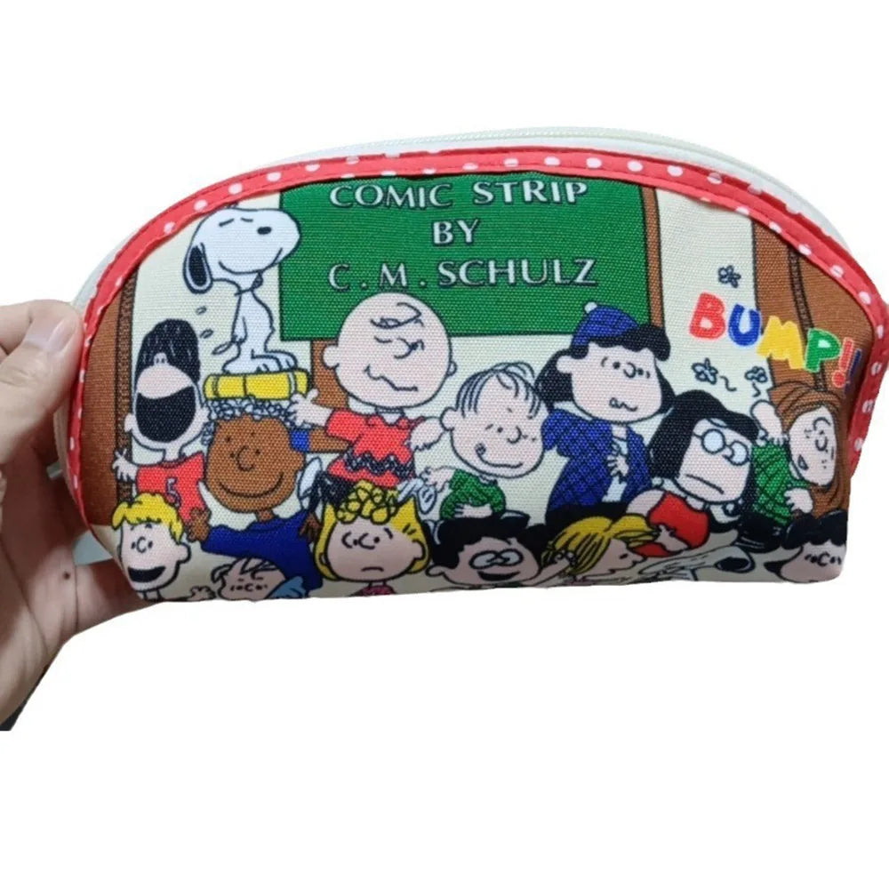 Snoopy Cute Cartoon Canvas Bags Kawaii Anime Storage Bags Students Pencil Case Fashion Coin Purses Birthday Gifts For Friends