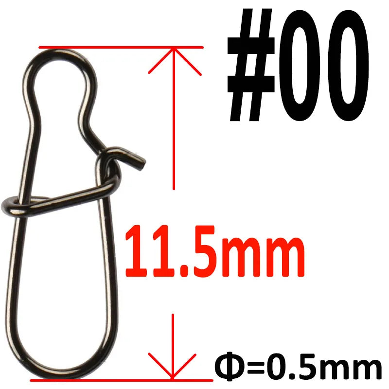 50 or 100 pcs Stainless Steel Fishing Snap Hooked Snap Pin Fastlock Clip Accessories Tackle for Barrel Swivel Lure hook