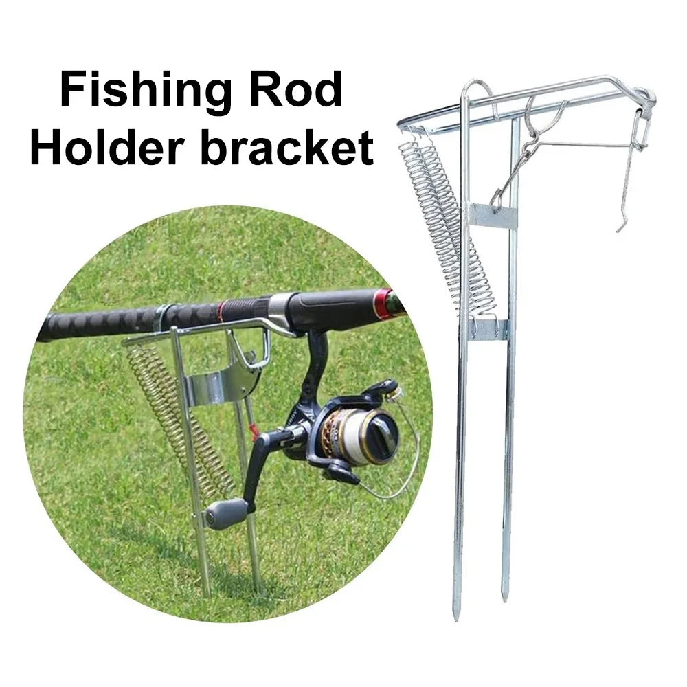 Fishing Rod Ground Holder Base Downhill Automatic Cane Support Stand Fish Pole Folding Holder Suitable Lakes Pond River Stream