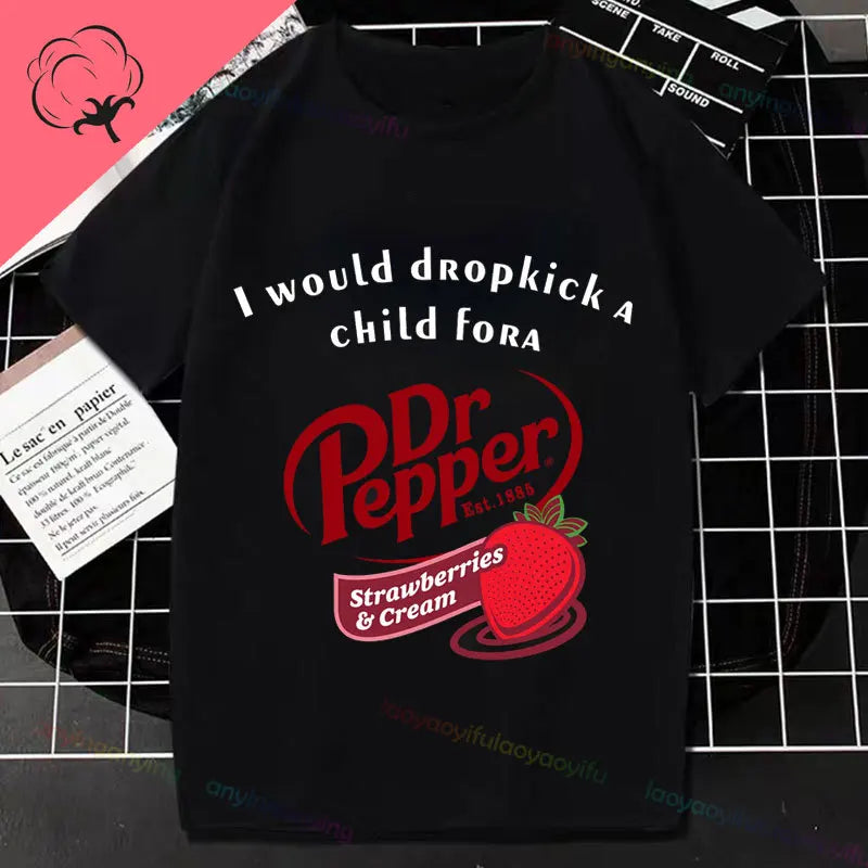 Half Human Half Dr Pepper- Diet Dr Pepper Women's Fashion TShirt Pure Cotton Pure Humor Style All Season Essential T-shirt