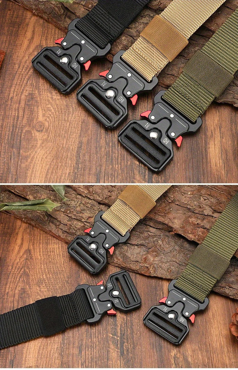 Men Belt Outdoor Hunting Outdoor Work Training Belt Woven Belt Canvas Multi Function Belt Denim Belt