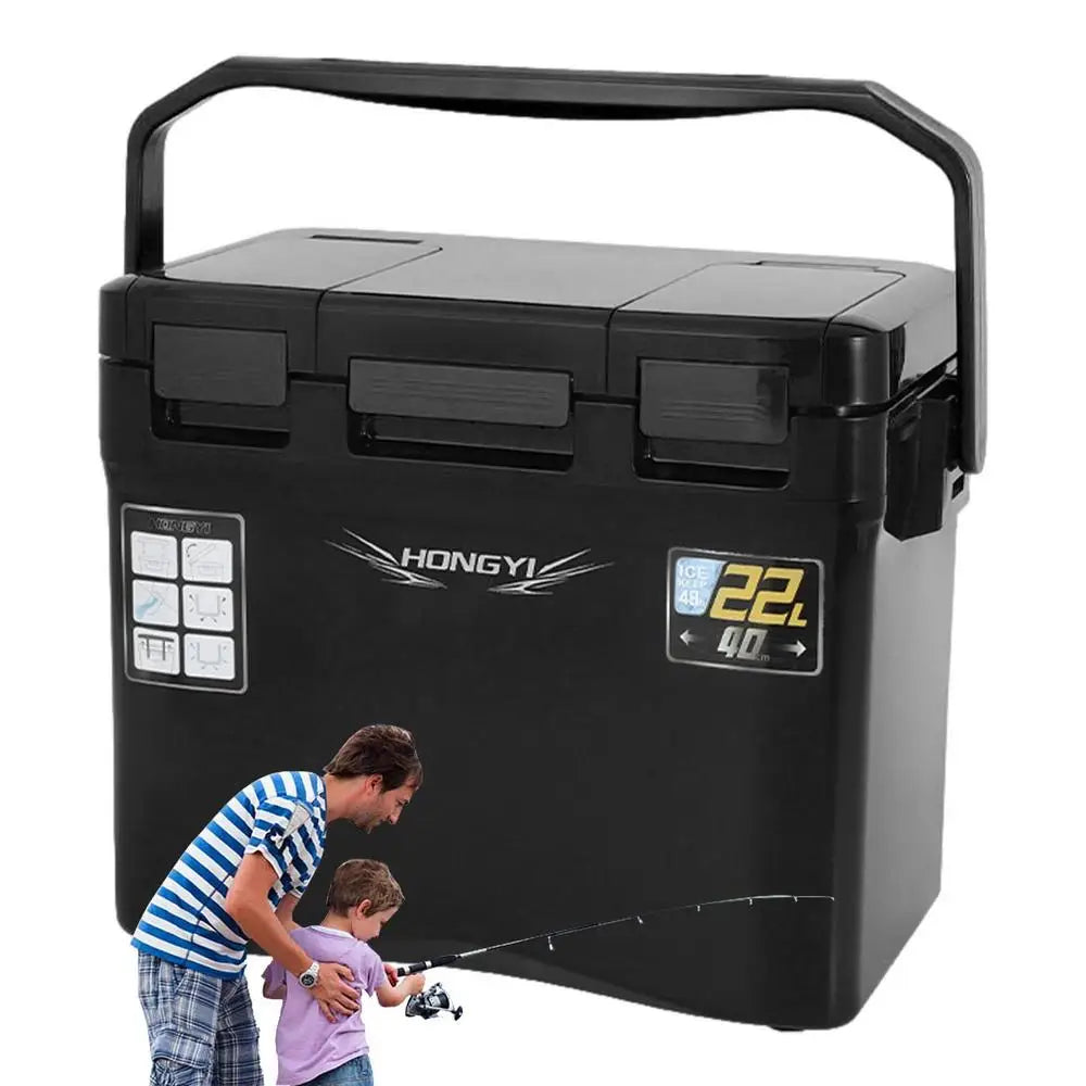 10-22L Fishing Cooler Box Fishing Live Bait Cooler Tackle Box Fish Lure Box Refrigeration Case Camping Heat Preservation Box