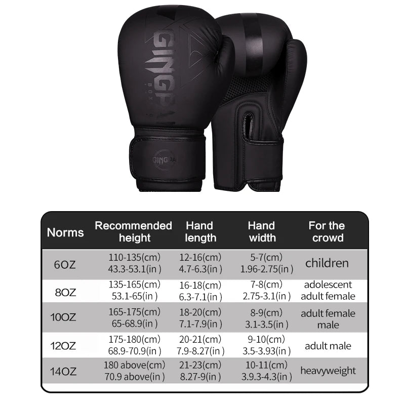 Professional 6/8/10/12/14oz Boxing Gloves PU Muay Thai MMA Profession Kickboxing Adults Sandbag Training Gloves Equipment