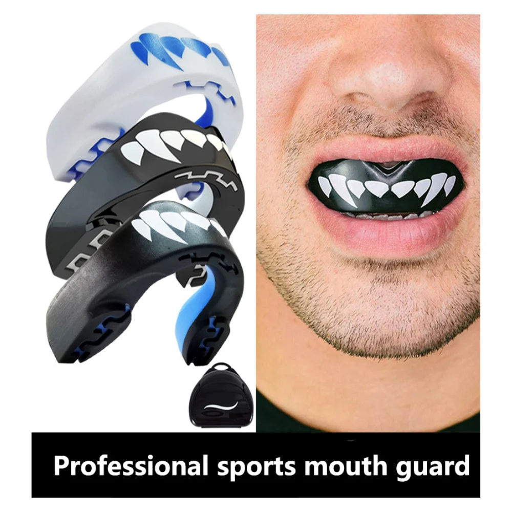 Mouth Guard Sports- Teeth 3D Technology Double Layer Boxing Mouth Guard Perfect Fit Adults with Case - Boil & Bite Mouth