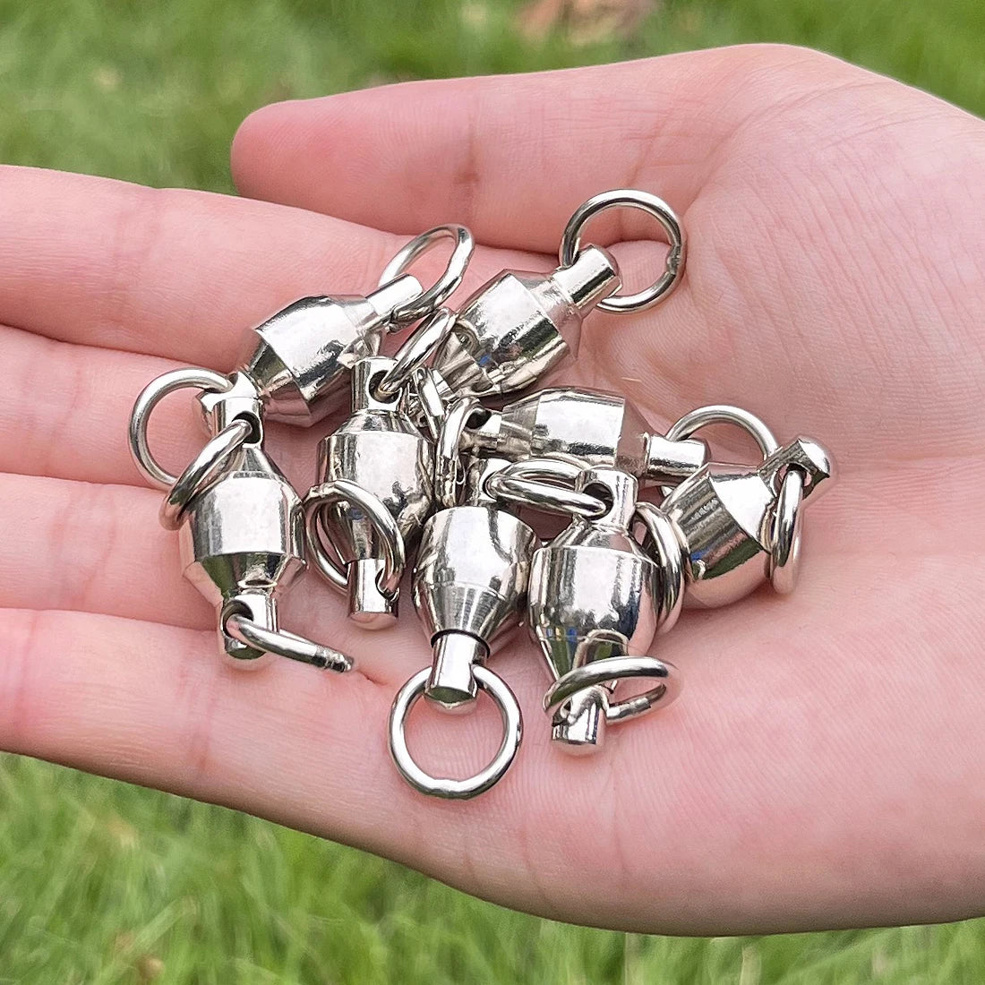 FishTrip Ball Bearing Swivels 10-100pcs Fishing Swivel Solid Welding Ring Stainless Steel Heavy Duty Saltwater Swivel Catfish