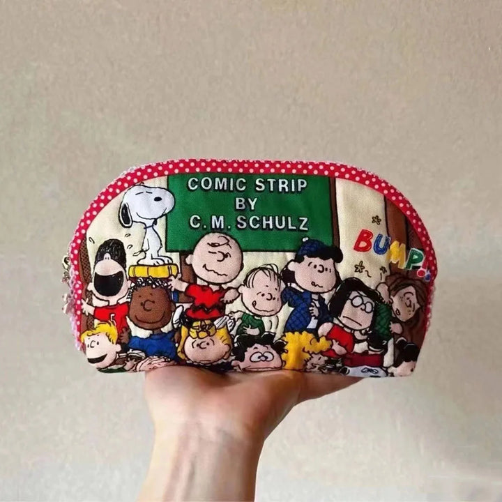 Snoopy Cute Cartoon Canvas Bags Kawaii Anime Storage Bags Students Pencil Case Fashion Coin Purses Birthday Gifts For Friends