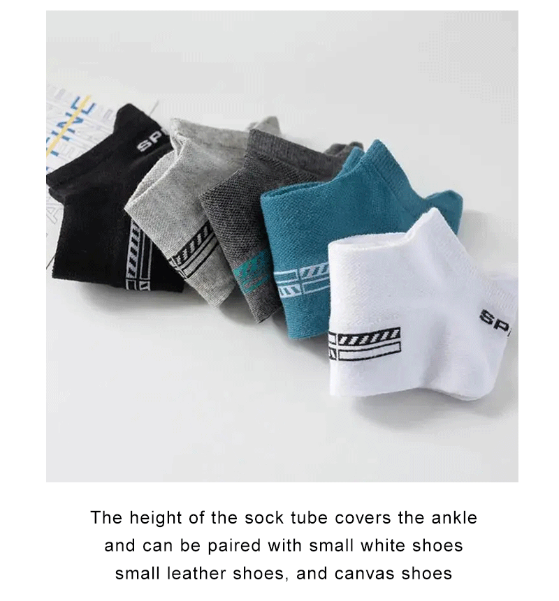 5/10/20 Pairs Men Short Socks Trendy High-Quality Low Cut Round Neck Ankle Socks Mesh Breathable Versatile Casual Men Boat Socks