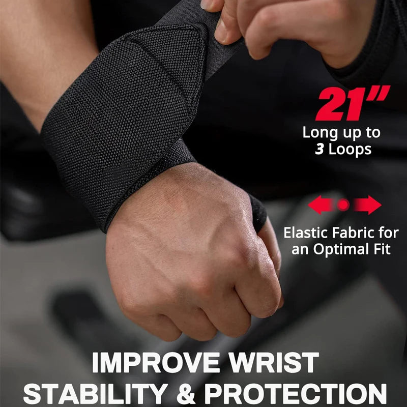 Wrist Support Wristband 1 Pair Brace Straps Extra Strength Working Out Weight Lifting Wrist Wraps Bandage Fitness Gym Training