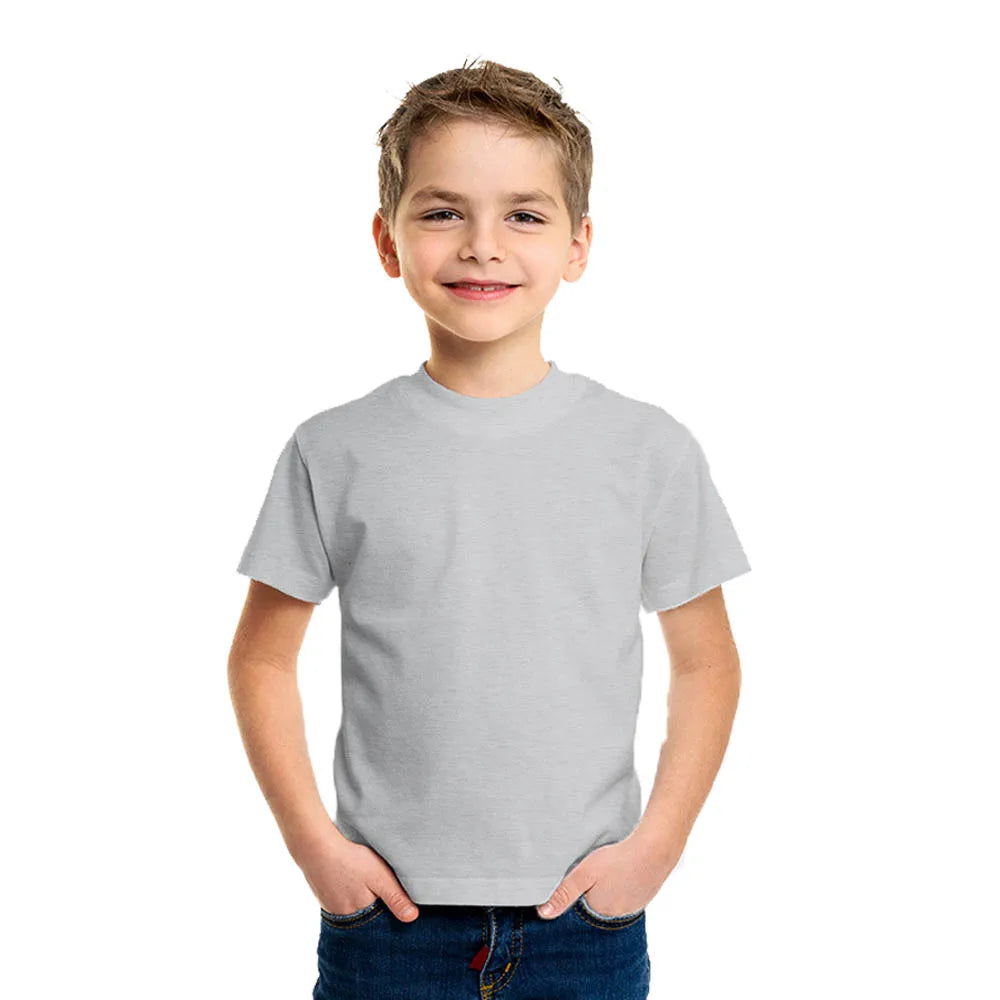 Summer Children T-shirts Solid Color Cotton Tees for Kids New Fashion Boys Girls Short Sleeve Top 2-14T Clothes Healthy T-shirts