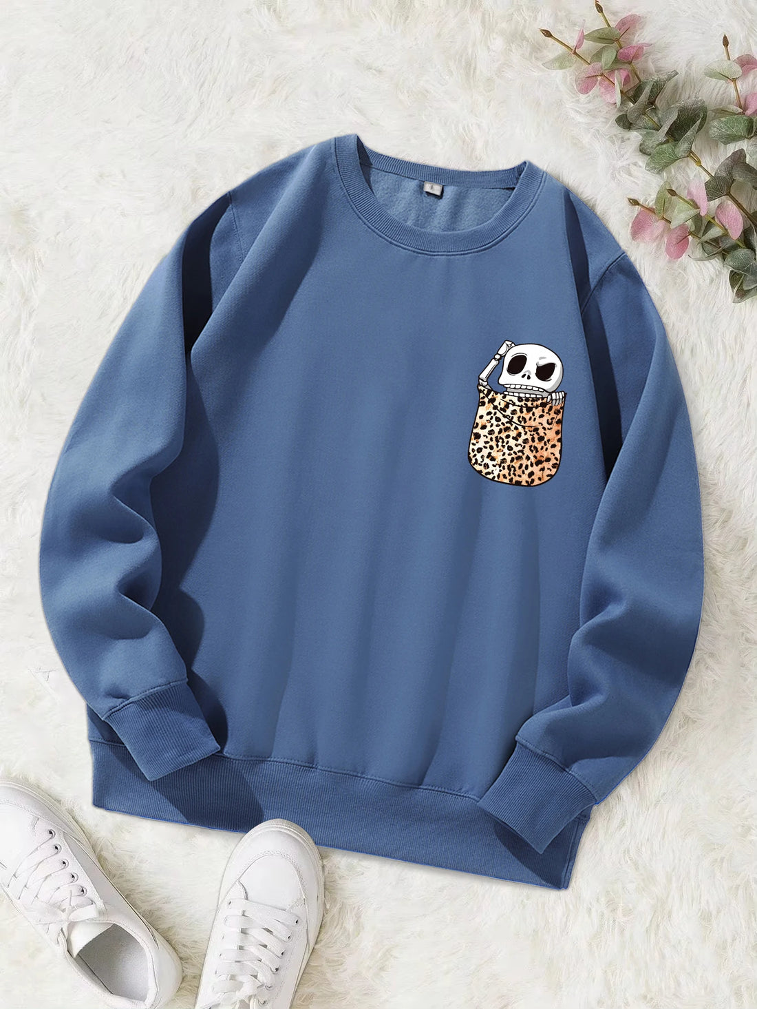 A Skull In The Pocket Funny Print Female Sweatshirt Harajuku All-Match Hoody Fashion S-Xxl Hoodies Vintage Casual Top Women