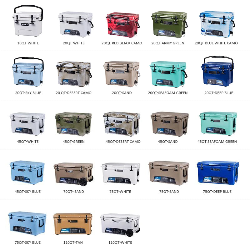 45QT camping outdoor cooler box fishing water rotomolded ice chest cooler box