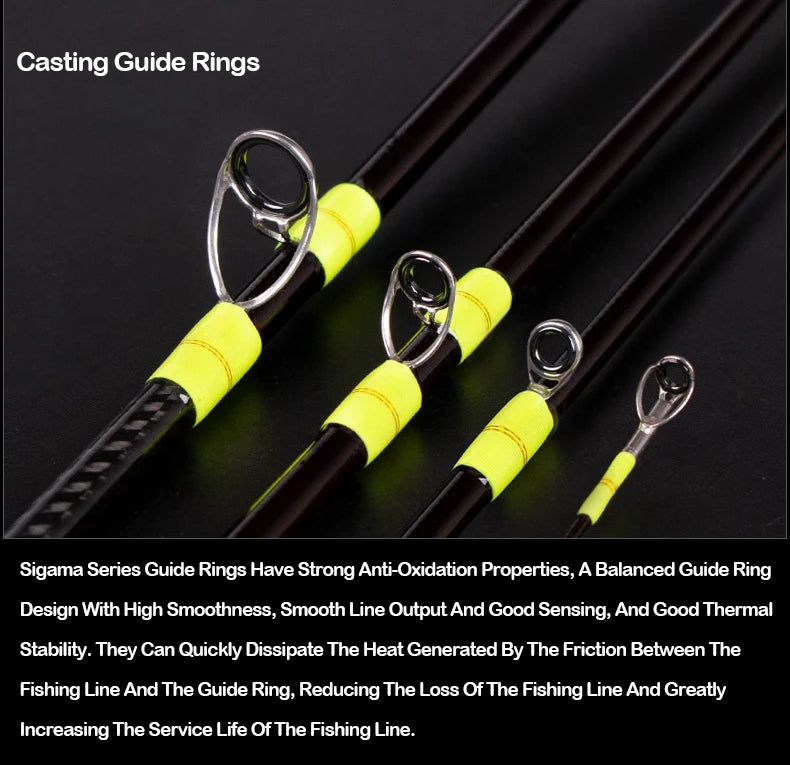 SIGAMA Ultralight Carbon Rods MF Action Spinning Casting Fishing Rods 2 section and 3 section UL L power Travel Rod