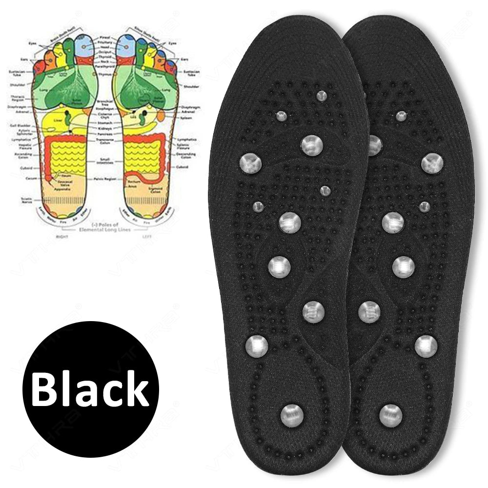 VTHRA Magnetic Therapy Foot Acupressure Insoles High-Quality Men Women Soft Sport Cushion Inserts Sweat-absorbing Deodorant Pads