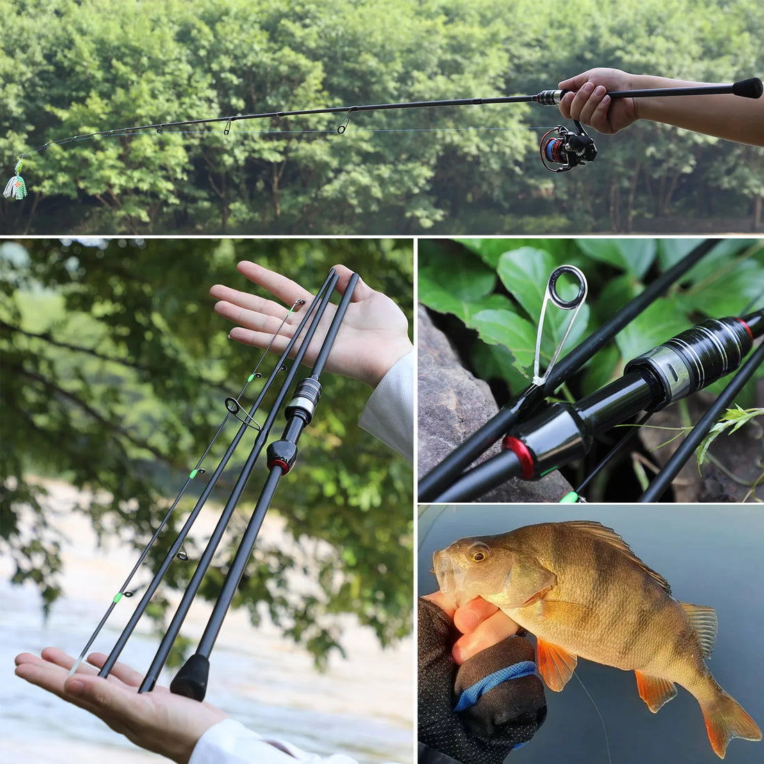 Sougayilang Fishing Rods 2.1m UltraLight Carbon Fiber Casting Rod and Pike Spinning Rod Max Drag 5kg with EVA Handle Pole Pesca