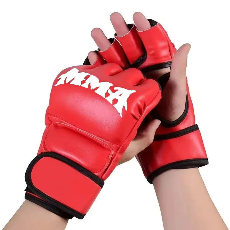 2024 Adult Professional Boxing Gloves Combat Sandbag Training Boxing Gloves Sanda Muay Thai MMA Kickboxing Half Finger Glove