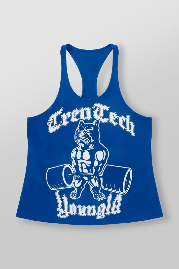 YOUNGLA American new men's I-vest sports fitness hurdle sleeveless cotton loose running vest