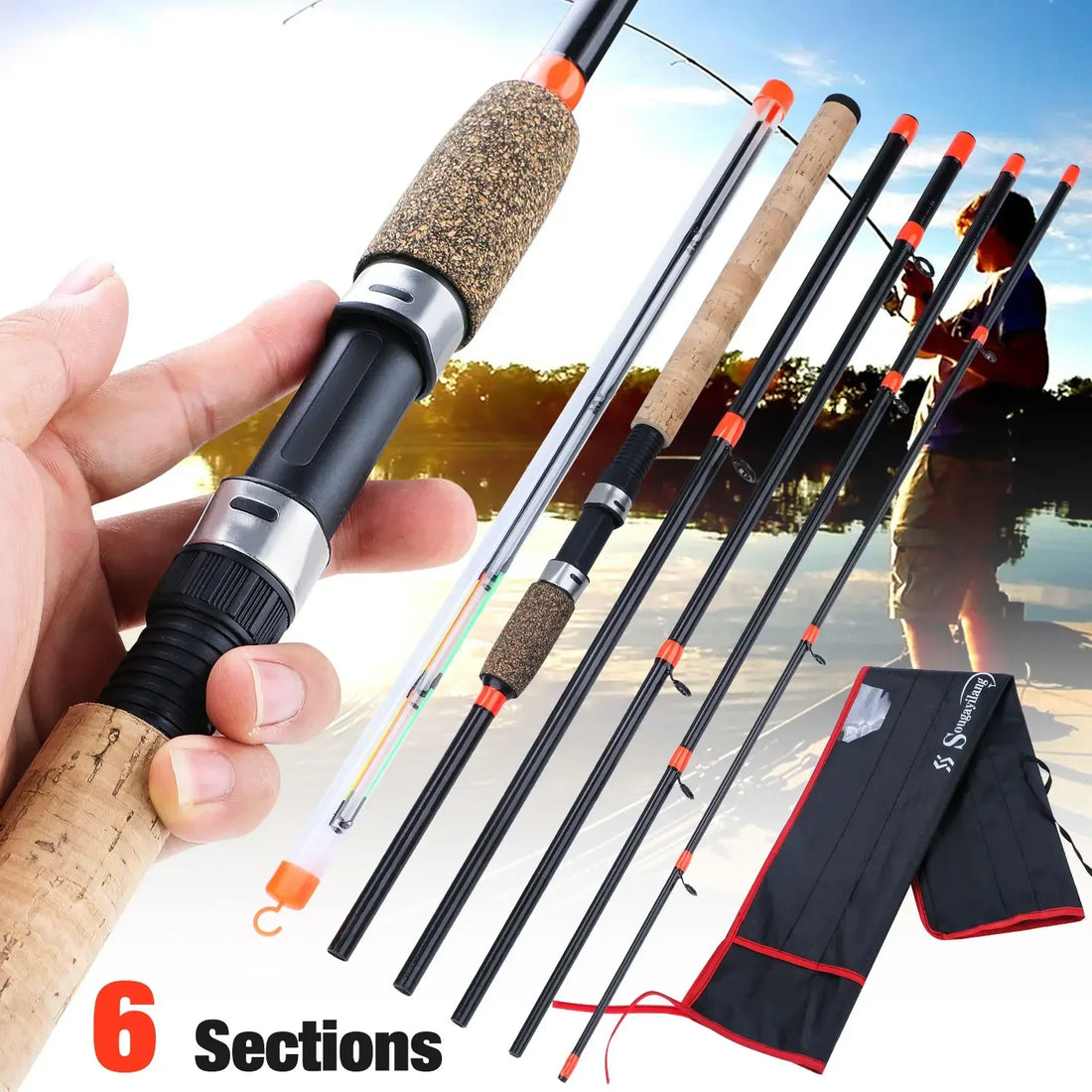 Sougayilang 3m L M H Power Spinning Feeder Fishing Rods and 3000 Series Spinning Fishing Reel with Fishing Line Full Kit Pesca