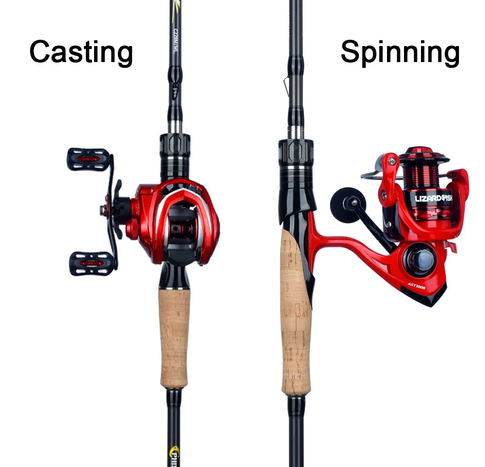 BIUTIFU Spinning Casting Fuji Fishing Rods 1.98/2.1/2.4/2.7/3.0/3.3m T800 Carbon 2Tip ML/M/MH/H Lure 5-80g Baitcasting Fast Pole