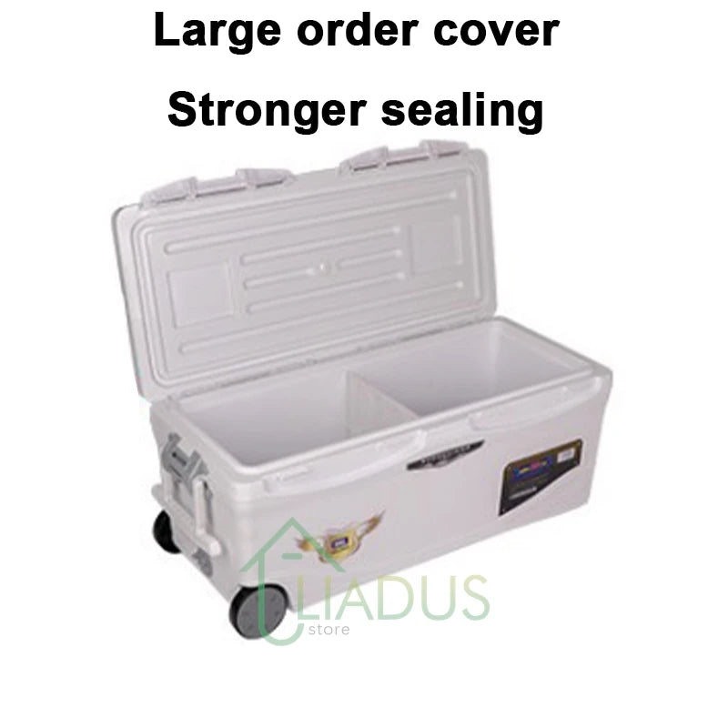 Large Capacity Fishing Cooler Box with Wheels,Ultra Light Insulated Ice Chest for Live Shrimp,Sea Fishing,and Outdoor Adventures