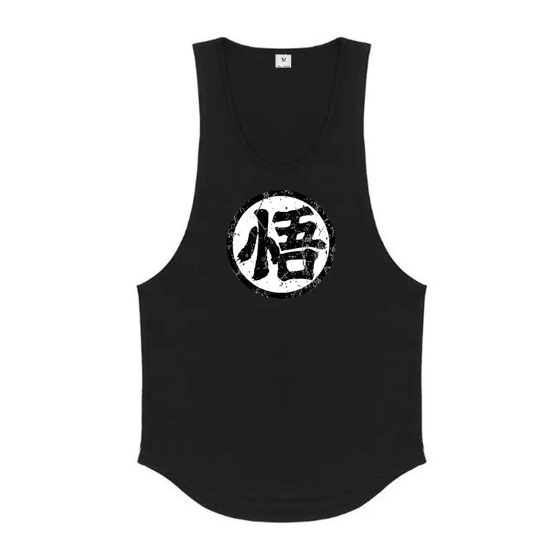 New Mens Dragon Ball Clothing Muscle Fitness Casual Singlets Gym Workout Korean Sleeveless Tank Top Fashion Running Undershirt