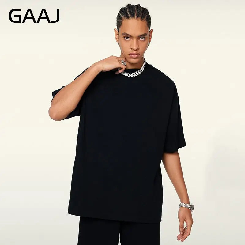 100 HeavyWeight Cotton T shirt Men Women,Short Sleeve Hip Hop Tops,Solid Oversized Tee Shirts,Plain Fashion Clothes 8.8oz 250gsm