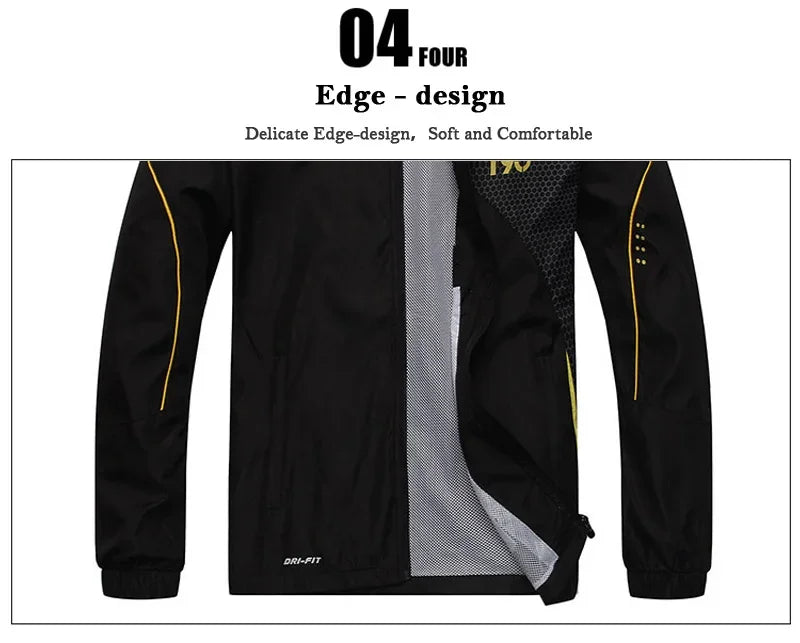 2024 Autumn Men's Gym Sportswear Running Sets 2 Piece Tracksuit Sports Suit Jacket+Pant Male Outdoor Training Workout Clothing