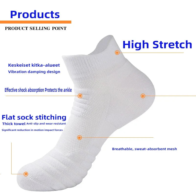 1/3 Pairs Anti-slip Football Socks Men Cotton Sock Short Long Tube Soccer Basketball Sport Socks Breathable Deodorous Sock 39-45