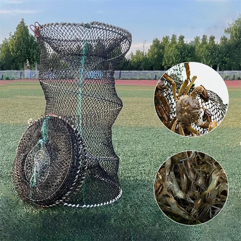 Telescopic Foldable Crayfish Crab Fish Trap Net Shrimp Lobster Cage Collapsible Portable Fishing Folding  network