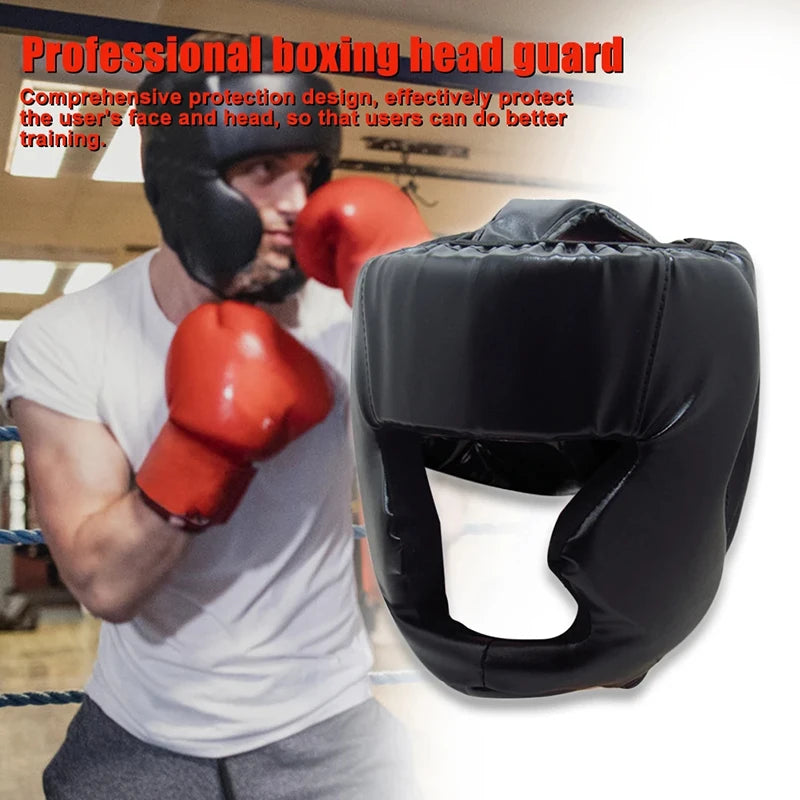 Full-Covered Thickened Boxing Helmet Men Women Adult Karate Muay Thai Training Head Protector Gym Equipment Taekwondo Head Guard