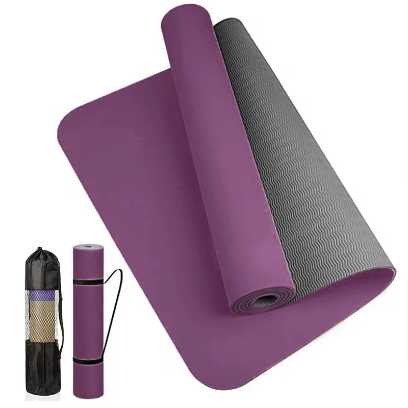 Thick two-color, non-slippery TPE yoga mat, high quality movement for fitness fitness in the home of the tasteless Pad180 * 57cm