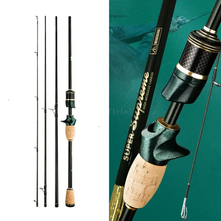 1.8m/2.1m/2.4m Spinning Casting Carbon Fishing Rod 4-5 Sections Portable Travel Rod Spinning Fishing Rods Fishing Tackle