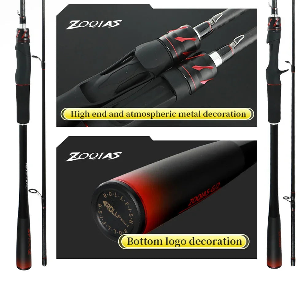 High-End Atmosphere Upgraded Lightweight Long Casting Fishing Rod Carbon Spinning Rods EVA One-Piece Grip M Hard Fishing Pole