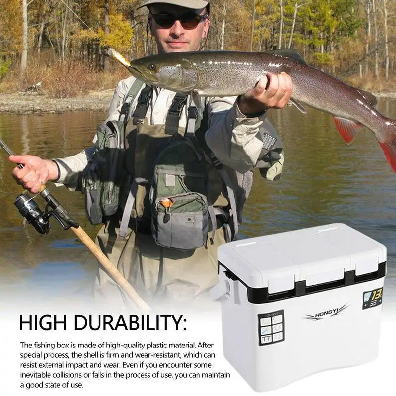 Fishing Cooler Bag Multifunctional Lightweight Insulated Bait Cooler 13L Capacity Portable Fish Cooler Fishing Box Bait Bucket