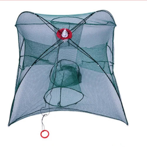 24/20/16/12/10/8/6/4 Holes Portable Fishing Net Shrimp Cage Nylon Foldable Fish Trap Folding Outdoor Automatic Collapsible