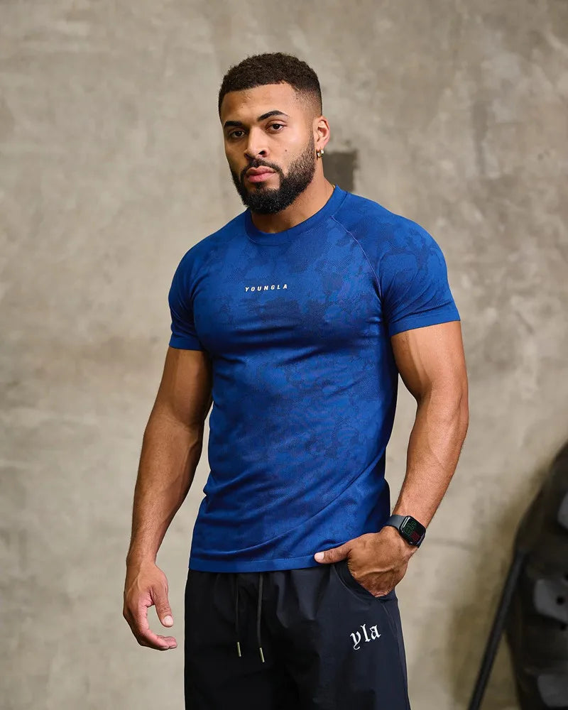 Men's T-shirts YA New Summer Joggers Gym Sports Fitness Running Basketball Training Clothing Quick Drying Clothes