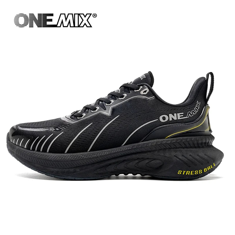 ONEMIX New Cushioning Running Shoes For Men Suitable Heavy Runners Lace Up Sports Women Non-slip Outdoor Athletic Male Sneakers