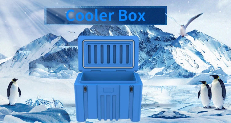 Hot Selling Plastic Insulated Ice Cooler Large Fishing Bin Outdoor Camping Food Cooler Box with Wheel