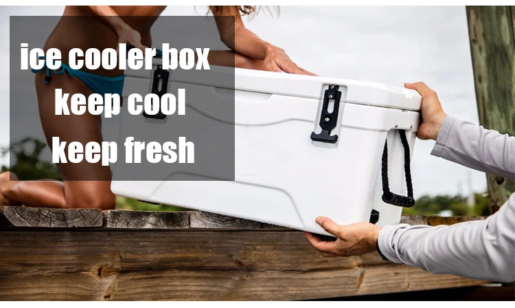 Picnic White Rotomolded Portable Coolere Box Ice Chest For Car Fishing