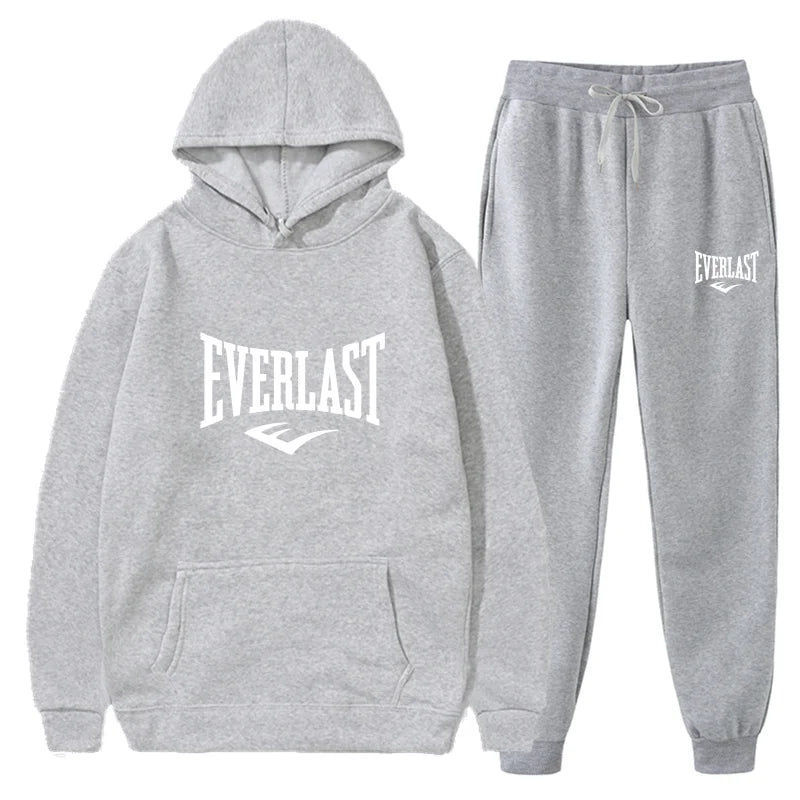 Fashion EVERLAST Tracksuit For Men Hoodie Fitness Gym Clothing Men Running Set Sportswear Jogger Men'S Tracksuit Winter Suit