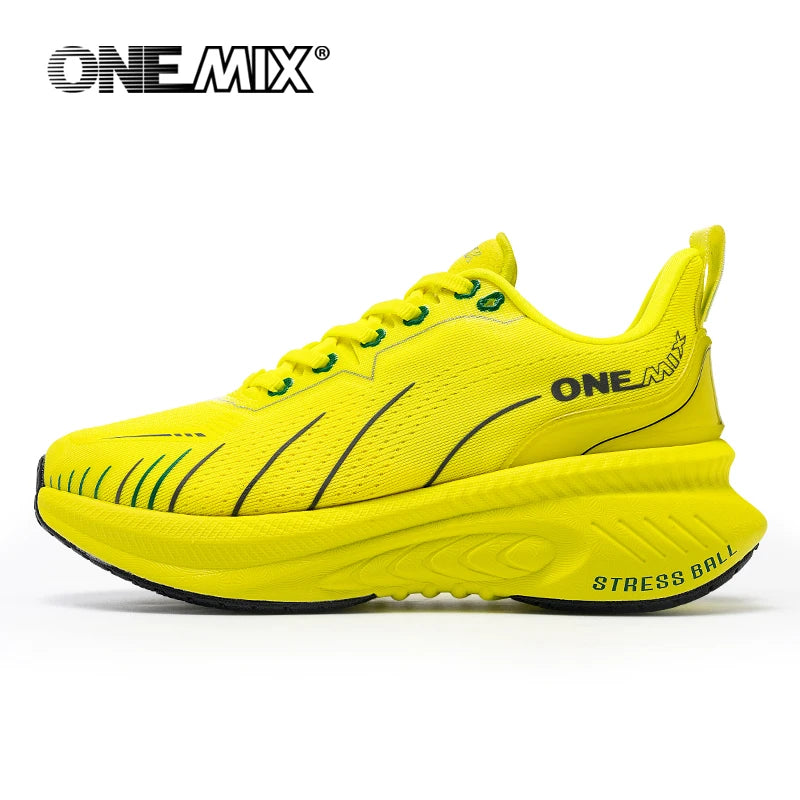 ONEMIX New Cushioning Running Shoes For Men Suitable Heavy Runners Lace Up Sports Women Non-slip Outdoor Athletic Male Sneakers