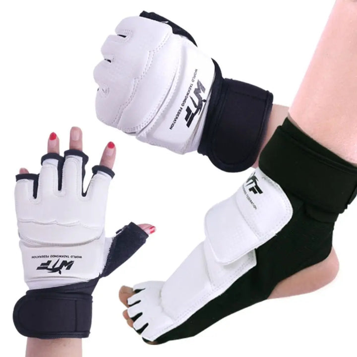 Half Finger Boxing Gloves PU Leather Karate Muay Thai Training Taekwondo Gloves Foot Protector Workout Gloves