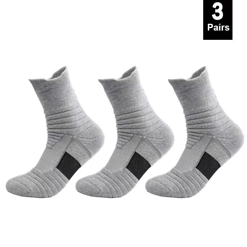 1/3 Pair Men's Cycling Sport Socks Basketball Running Compression Ankle Sock Black White Anti-slip Bicycle Mtb Cycling Sock