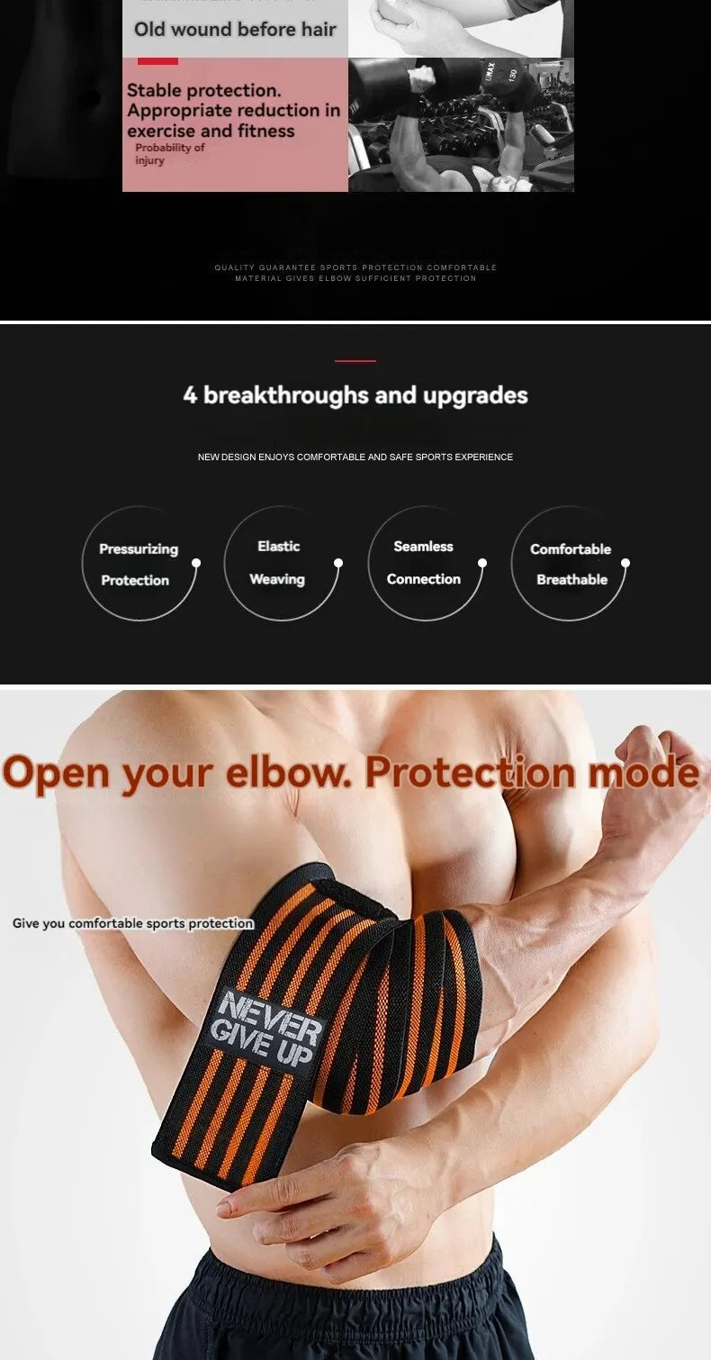 Sports Elbow Guard Winding Pressure Elbow Pad Bench Press Weightlifting Protective Gear Gym Equipment Equipment Booster Stripe