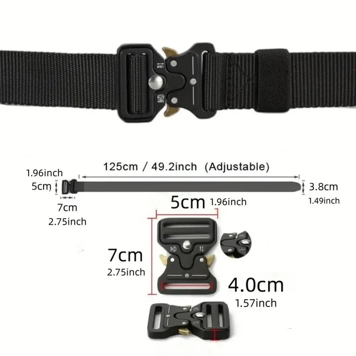 Men Belt Outdoor Hunting Outdoor Work Training Belt Woven Belt Canvas Multi Function Belt Denim Belt