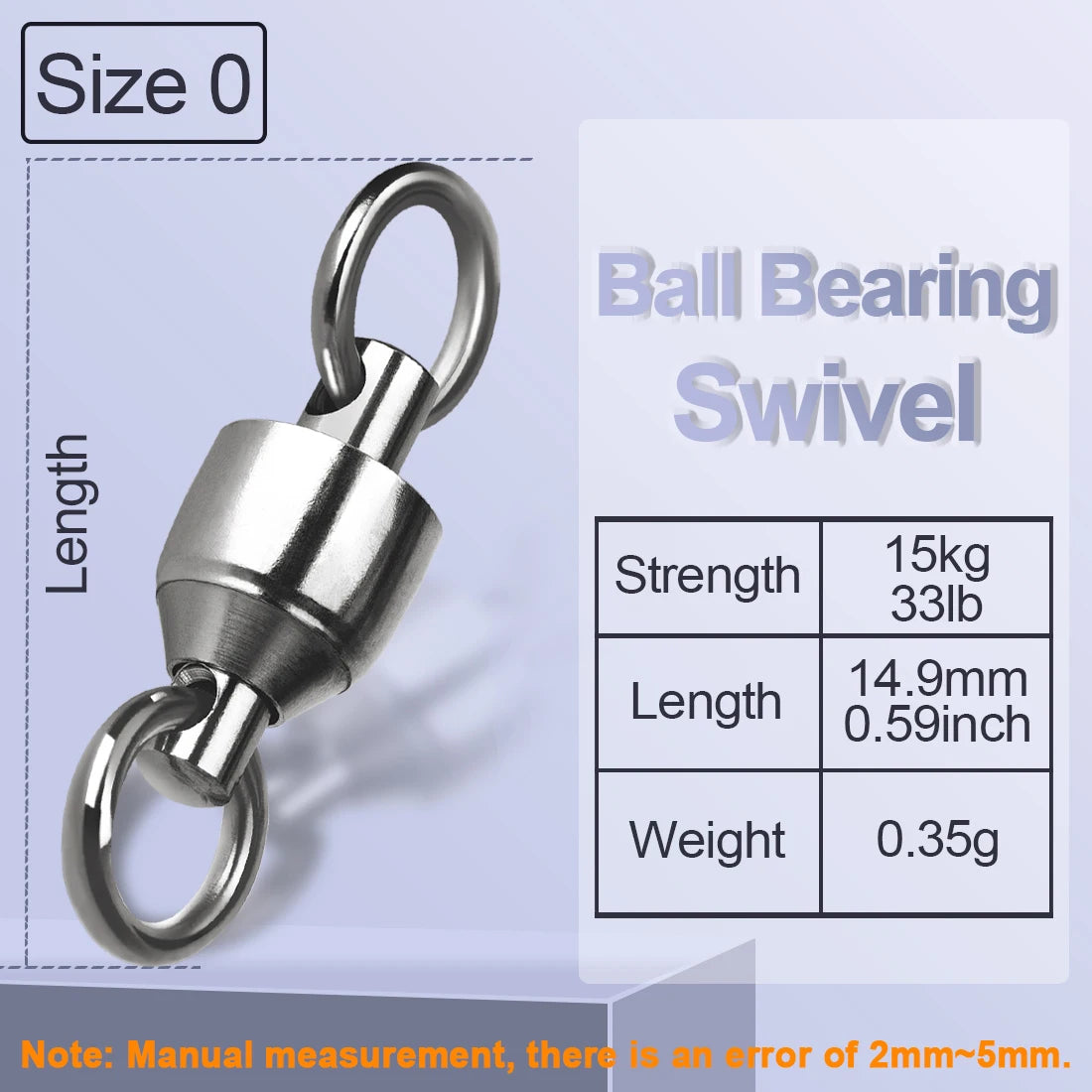 FishTrip Ball Bearing Swivels 10-100pcs Fishing Swivel Solid Welding Ring Stainless Steel Heavy Duty Saltwater Swivel Catfish