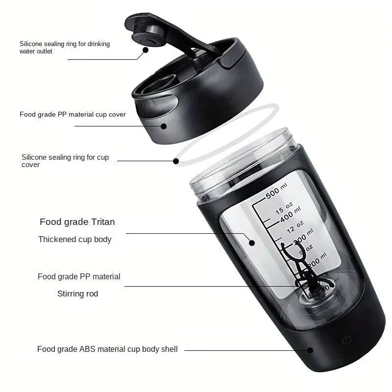 650ML Multifunctional Mixing Cup Automatic Mini Portable Rechargeable Shaker Cup Sports Fitness Protein Powder Mixing Cup