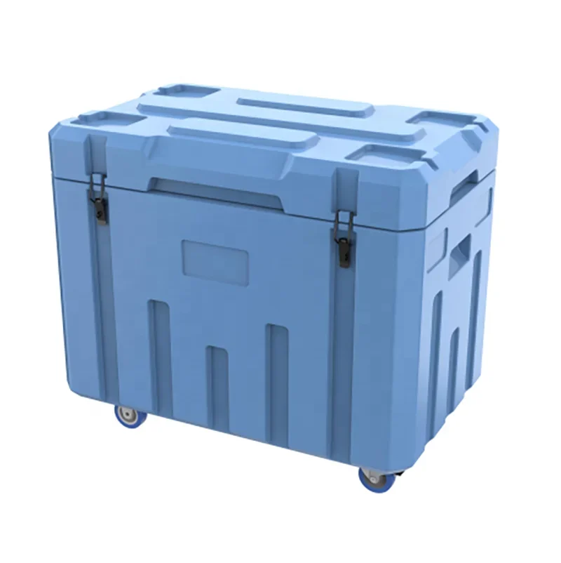 Hot Selling Plastic Insulated Ice Cooler Large Fishing Bin Outdoor Camping Food Cooler Box with Wheel